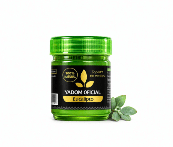 Bote verde YADOM Eucalipto con una ramita de eucalipto
