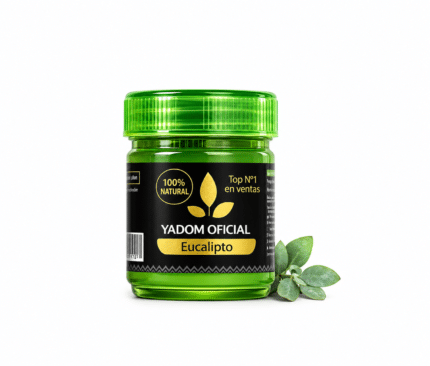 Bote verde YADOM Eucalipto con una ramita de eucalipto