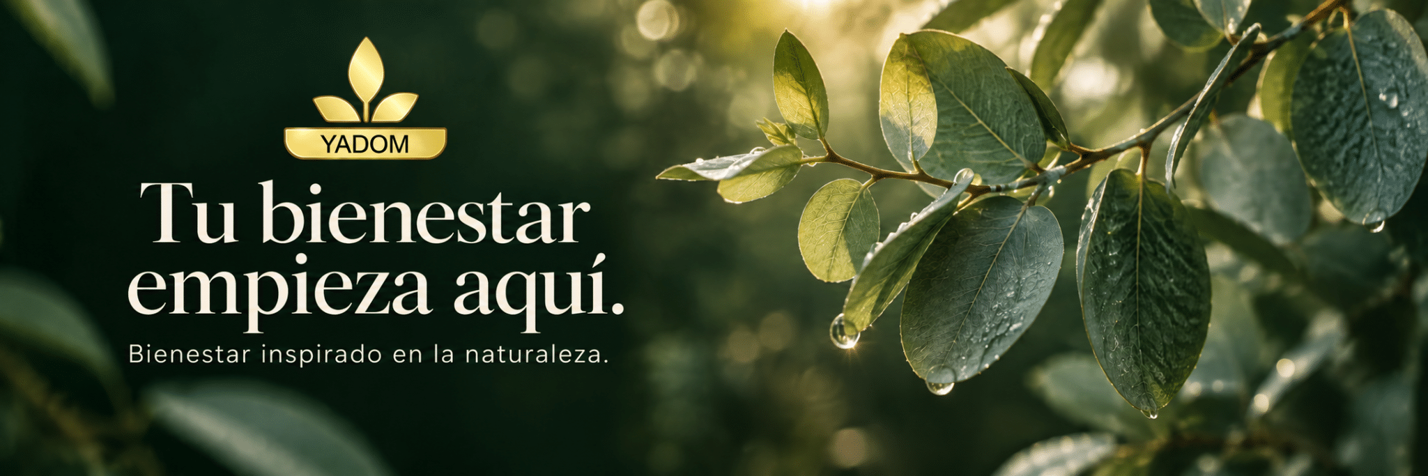 YADOM. Tu bienestar empieza aquí. Bienestar inspirado en la naturaleza.